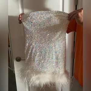 12th tribe Anastasia white sequin mini